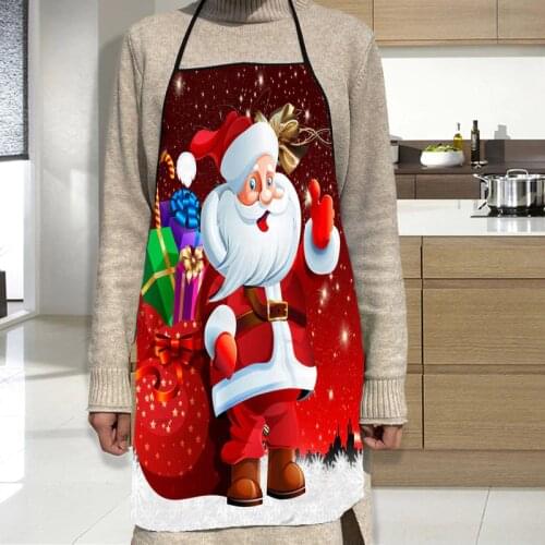 Santa Claus Apron Grill Kitchen Chef Apron Professional for BBQ, Baking, Cooking for Men Women 68X95cm
