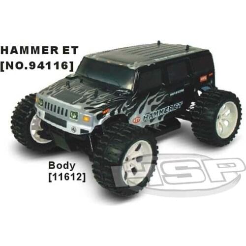 HSP 94111 Hammer 1/10 Scale RC Monster Truck, Body:11612 ARTR