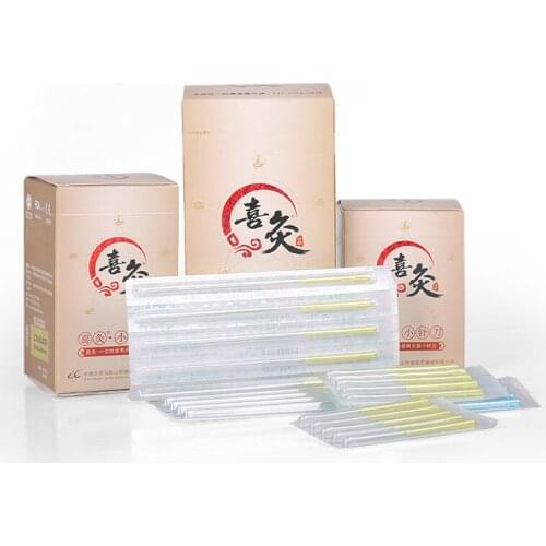 100pcs xijiu acupuncture blade needle disposable ultra-small needle knife blade accupuncture therapy plastic handle needles