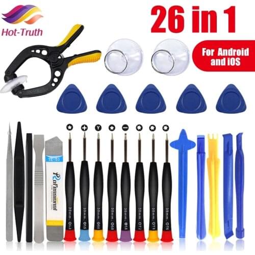 26 in 1 Phone Repair Tools Cell Phone Opening Pry Repair Kits Screwdriver Set for Samsung Xiaomi iPhone Repair Tool Kits