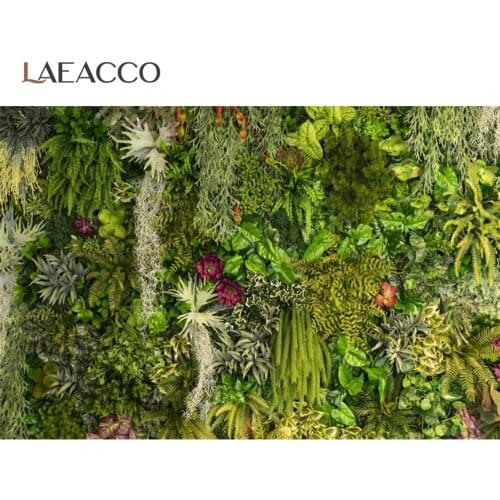 Laeacco Tropical Green Palms Tree Leaves Summer Birthday Party Poster Banner Photo Backdrop Photography Background Photo Studio