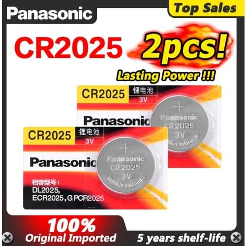 PANASONIC 2pc original cr2025 ECR2025 BR2025 DL2025 KCR2025 LM2025 3v button battery coin lithium battery for watch computer