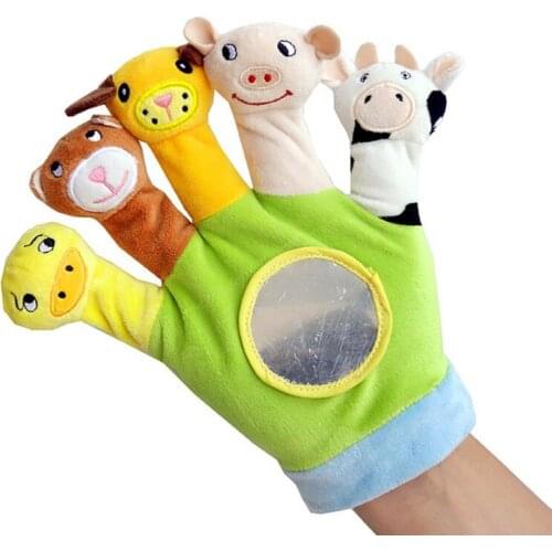 Cute Baby Finger Puppets Cartoon Organic Animal Finger Puppets Plush Toys Child Baby Favor Dolls for Boys Girls