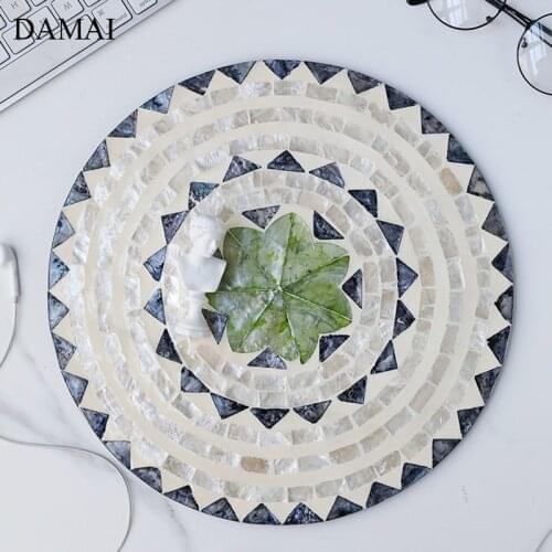 Hand Painted Plates Set Natural Shell Golden Beads Decorative Glass Cake Dessert Plate Dinner Main Course Kitchen Tableware