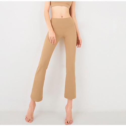 2021 Summer New Style Nude Tight-Fitting Hip-Lifting Breathable Sports Fitness Yoga Flared Pants Gym Clothing CK1273