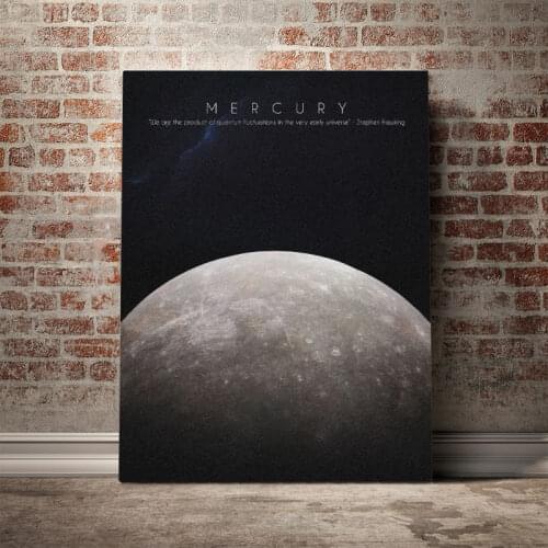 Solar System Mercury art Poster Canvas Wall Art Decoration prints for living Kid Children room Home bedroom decor painting