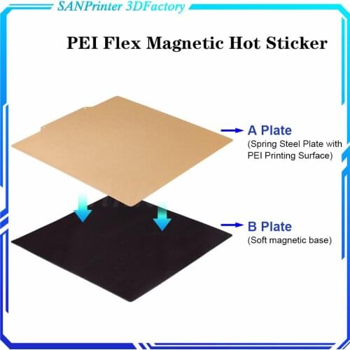 Removal Spring Steel Sheet Pre-applied PEI Flex Magnetic Hot Sticker 220x220 235x235 310x310mm for 3D Printer Heat bed Sapphire