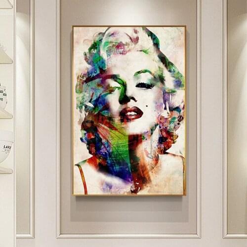 Modern Movie Star Big Posters and Prints Abstract Creative Colorful Sexy Women Canvas Painting Living Room Wall Art Decoration