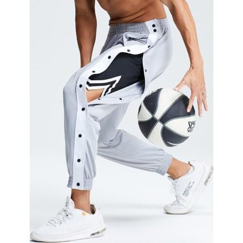 5XL Sport Track Pants Men Running Jogging Pants Sports Trousers Gym Sweatpants Button Exercising Joggers Basketball Trousers Man
