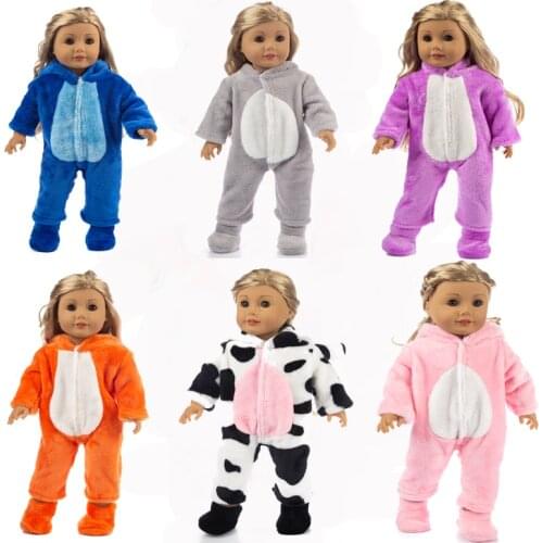 Warm Animal Jumpsuits for American girl 18inch doll clothes for children best gift