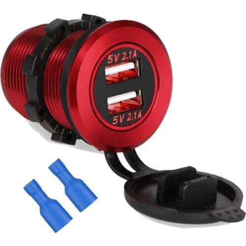 USB Moto Car Lighter USB Charger Socket Splitter Power Adapter With Dual USB Ports Outlet Power Cigarette Lighter For Iphone