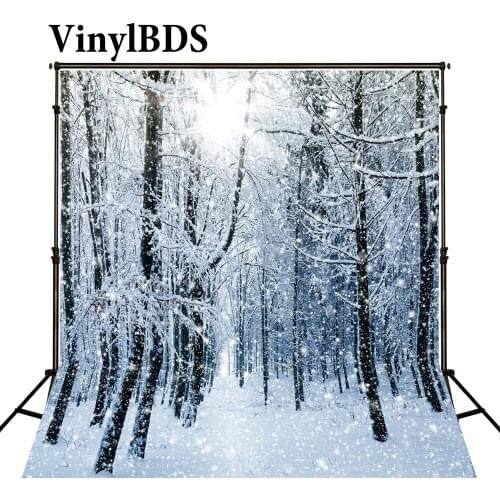 VinylBDS Background Winter Snow Sopt Forest Scenery Backgrounds Photography Sunshine Backdrops For Children Photo Shoot