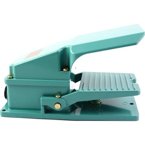1pcs TFS-302 Foot Switch Metal Pedal 15A 250V AC Green Colour Aluminium Alloy