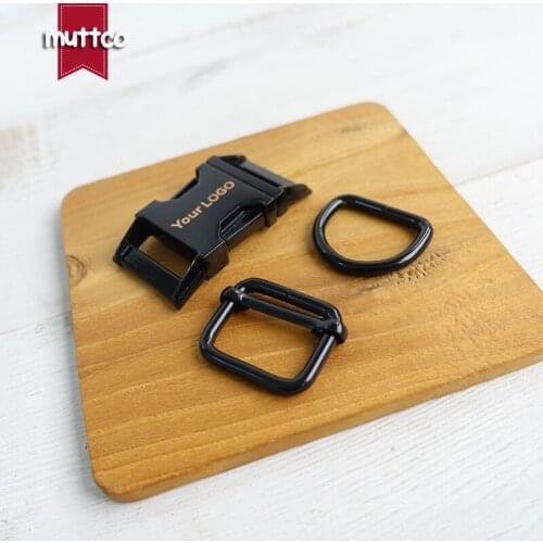 100sets/lot (metal buckle+adjust buckle+D ring/set)DIY Dog Collar necklace supplies 2.5cm environmental engraved buckle 4 colors