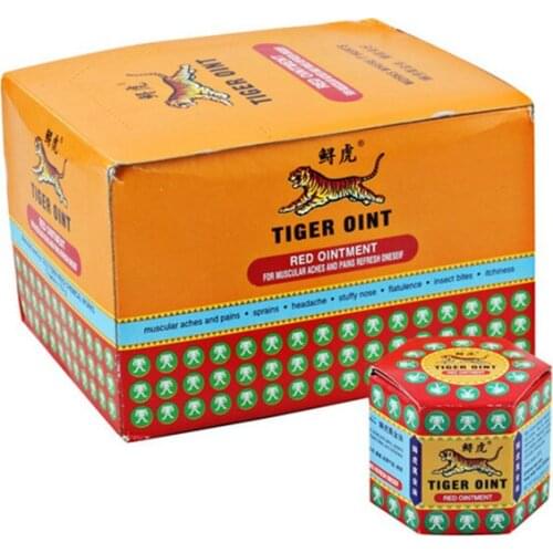 12pcs Red White Tiger Balm Ointment For Headache Toothache Stomachache Pain Relieving Balm Dizziness Essential Balm oil