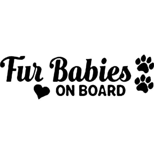 18CM*5.2CM Fur Babies On Board Vinyl Decal Car Sticker Lovely Dog Paw Print Laptop Suitcase Helmet Skateboard Sticker