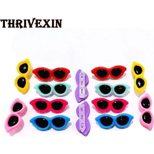 2Pcs Dog Bows Hair Clips Pet Lovely Heart Sunglasses Hairpins for Puppy Cat Yorkie Teddy Pets Hair Decor Supplies