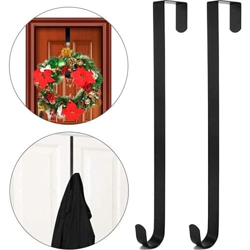 2 pack Door Hooks Kitchen Cabinet Draw Towel Clothes Pothook Can Carry Metal Door Wreath Hook Punch-Free Door Wreath Hanger
