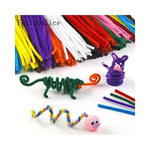 200PCS 300x6mm Metallic Luster Chenille Stems Pipe Cleaners Children Kids Plush Educational Toy Crafts Handmade DIY