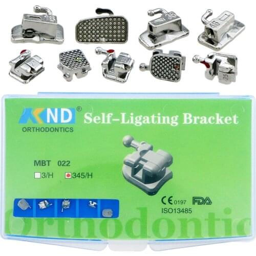 24 PCS Dental Orthodontic Metal Self Ligating Braces Bracket Roth 022"Slot 3 4 5 Hooks Used For Orthodontic Dental Treatment