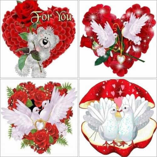 Love Dove 5D DIY Diamond Painting Flower Rose full square/round Diamond Embroidery Rhinestone Picture wedding gift home decor
