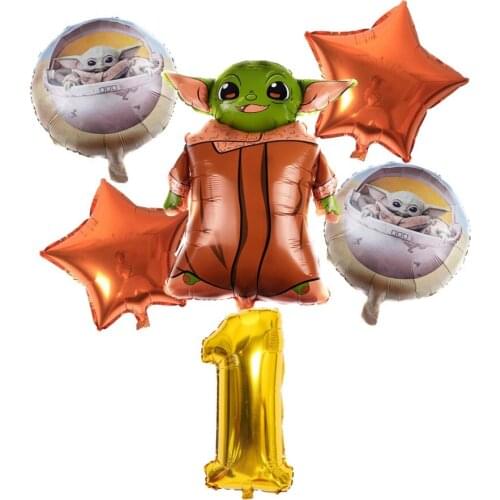 6pcs/set Disney Star War Yoda Baby Foil Balloon 30inch 1-9 Number Helium Balls Boys Birthday Party Decoration Kids Toy Globos