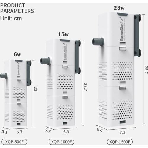 6W/15W/23W Aquarium Filter Water Pump Fish Tank Submersible Air Oxygen Internal Pump Wave Maker Filtration Quiet Multifunctional