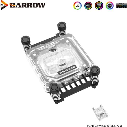 Barrow AMD AM3 AM4 CPU Water Block Cooling RGB Processor Cooler 2.0 5V Light ,Black White ,LTYK3A-04 V2