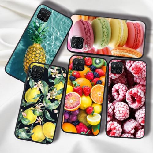 For Samsung M12 Case Cover Silicone Matte For Samsung Galaxy M12 Case M 12 2021 TPU Protector Fruit Chocolate Pinapple Lemon