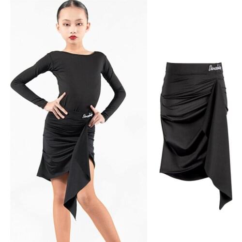 Black Latin Dance Skirt For Girls Designer Clothes Mini Skirts Ballroom Practice Wear Stage Costume Tango Dance Outfit JL2665