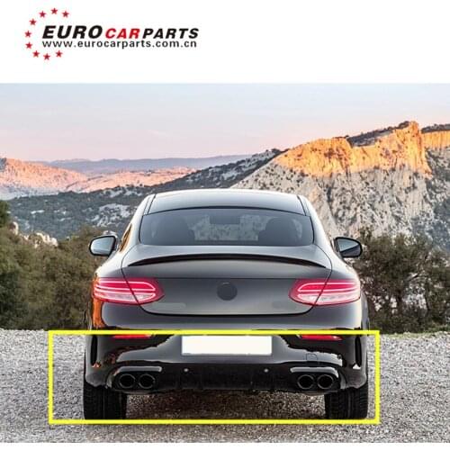 2019 C class w205 C43 diffuser and muffler tips for C200 C260 C300 coupe and sedan rear diffuser and exhaust pipes