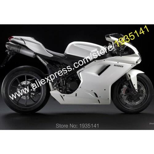 For Ducati 848 1098 07 08 09 10 11 Bodywork 1098S 1198 2007-2011 Full White Sportbike Fairing Kit (Injection molding)
