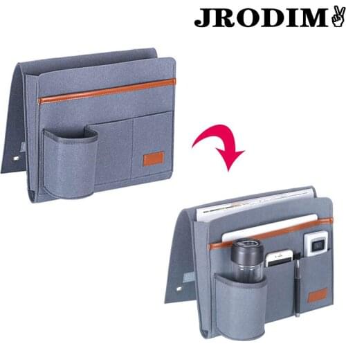 Felt Bedside Storage Bag Pouch Bed Desk Bag Sofa for TV Remote Control Hanging Caddy Storage Organizer Bed Holder Pockets