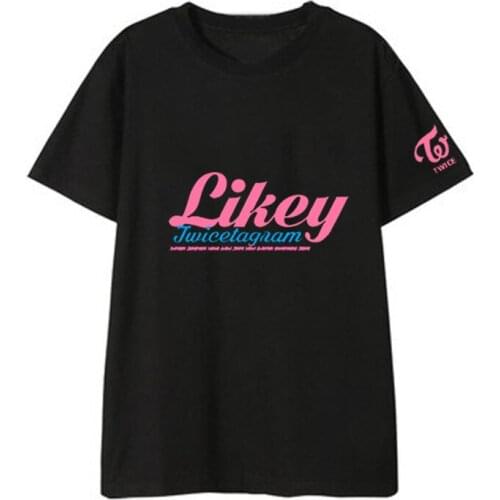 Kpop TWICE Twicetagram Likey Album Shirts Streetwear Casual Loose Tshirt T Shirt Short Sleeve Tops T-shirt