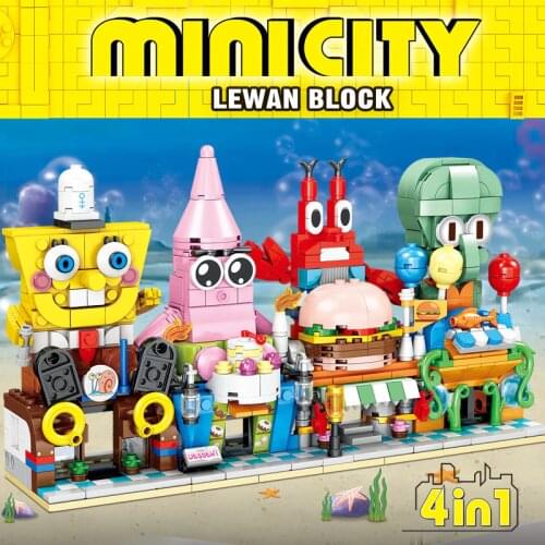 Cartoon Building Blocks King Street Mini Shop Japanese Anime Bricks for Children Toy Kids Gifts Girls Present Anime Collection