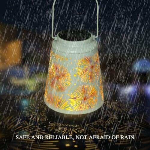 Projection Lamp Outdoor LED Wrought Iron Landscape Decoration Lights Solar Hollow Decorative Chandelier Courtyard Ornament