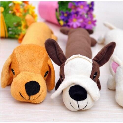 Cute Plush Doggy Squeaky Toy Puppy Interactive Animal Shape Chew Sound Bite Play Toy Training Wholesale Pet Supplies for Dogs