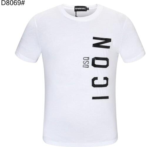 DSQ PHANTOM TURTLE Mens Short Sleeve Logo Series Graphic T-Shirt Men Fashion Print Cotton Tees Breathable Quality Tops D80692