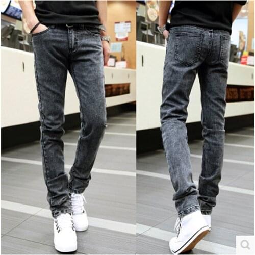 Wholesale 2020 fashion Spring Autumn Snow Grey Solid hip hop denim hiphop biker skinny jeans men streetwear homme pencil pants