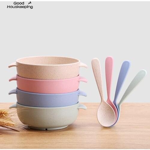 Baby Feeding Tableware Set Eco-Friendly Toddle Baby Plate Dish Children Dishes Dinnerware Kids Anti-hot Training Bowl+Spoon