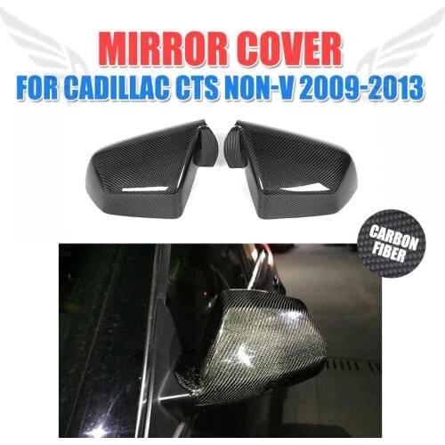 Carbon fiber car side mirror covers for Cadillac CTS Non-V 2009-2013 Rearview mirror caps 2PCS/Set