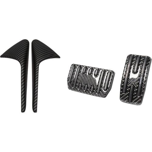 Car Camera Stickers Cover Trim with 2Pcs Fuel Brake Pedal Kit Accelerator Pedal for Tesla Model 3/ Y 2021