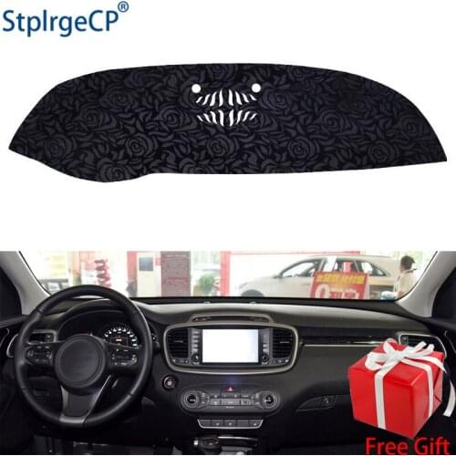 Latest Rose Pattern Non-slip Car Dashboard Cover Dash Mat Pad DashMat ANti-UV Car Sticker for kia sorento 2015-2018 Car Styling