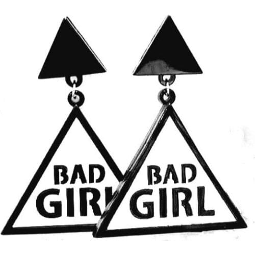 New Korean Fashion Acrylic Pendant Triangle Earring Creative Dangle Letter Earrings for Women Jewelry Duftgold