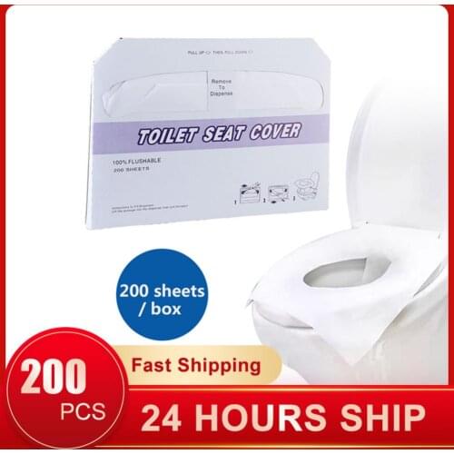 200 Sheets/Box Disposable Toilet Pad Cushion Paper Soluble Water Disposable Toilet Pad Cover Private Toilet Pad Seat Cover