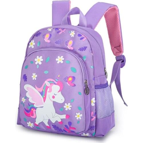 Cute Unicorn Printed Backpack Oxford Cloth Children Primary School Bag Backpack Kids Cartoon Unicorn Sequin Double Shoulder Bag