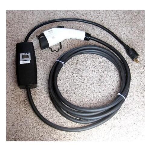 With Chevy Nissan Leaf Electric Vehicle Charging Station Level 2 EV Charger(240v, 16A, 28ft) Portable EVSE Home Electrical Plug