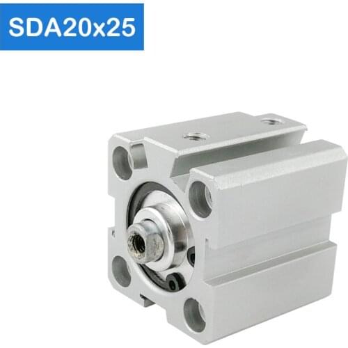 SDA20*25 20mm Bore 25mm Stroke Compact Air Cylinders SDA20X25-S Dual Action Air Pneumatic Cylinder