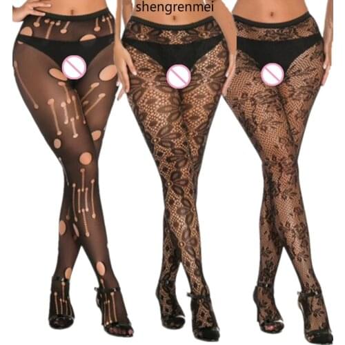 Shengrenmei NEW Tights Female Pantyhose 7 Style Passion Stockings Hole Stocking Women Lingerie Thigh High Stockings Sexy Costume