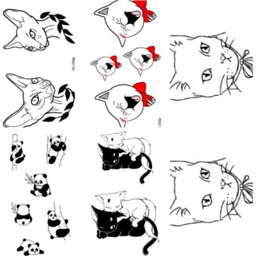 5 pcs Cat Tattoo Kawaii for Men and Women Party Favors Temporary Body Art Shoulder Tattoo Sticker Party Cosplay